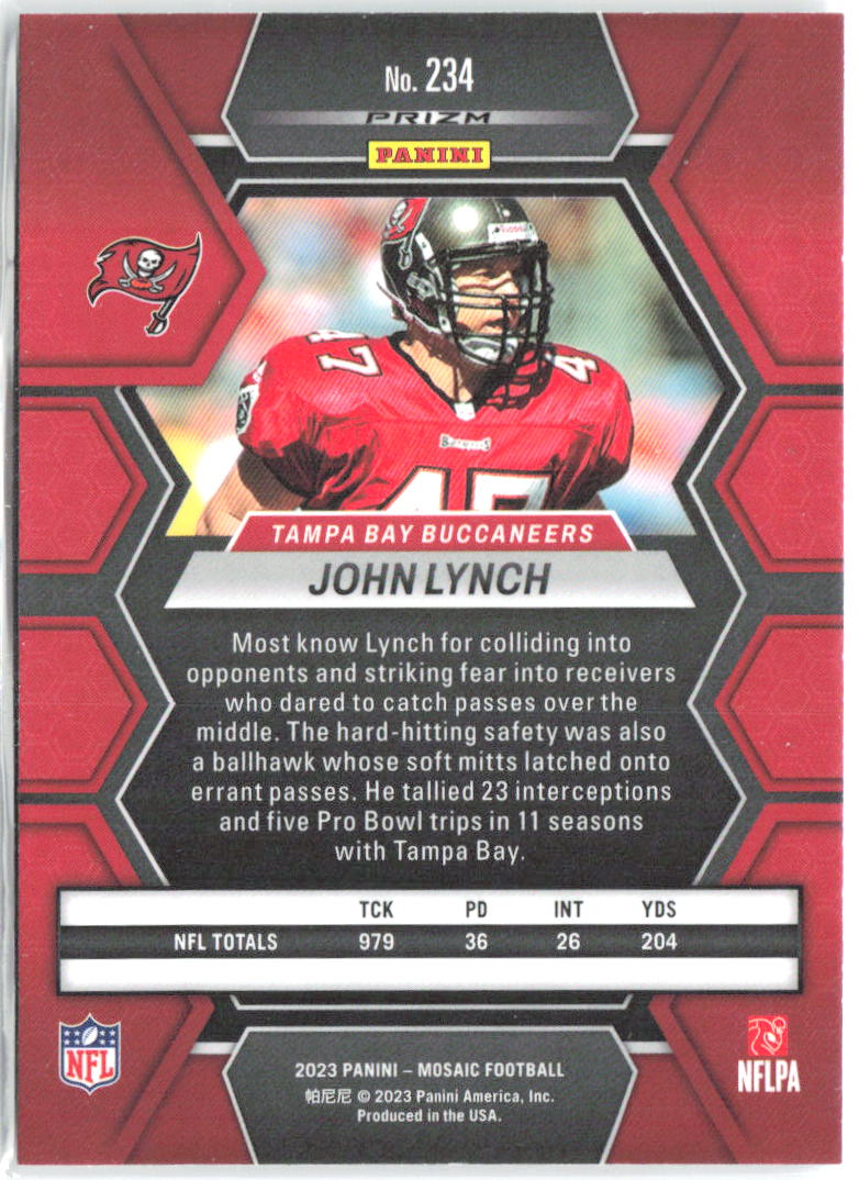 John Lynch Panini Mosaic - Silver 234 2023 Tampa Bay Buccaneers