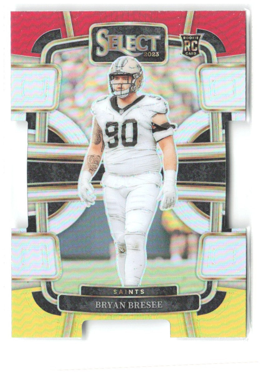 Bryan Bresee Select - Red and Yellow Prizms Die Cuts 72 2023 New Orleans Saints
