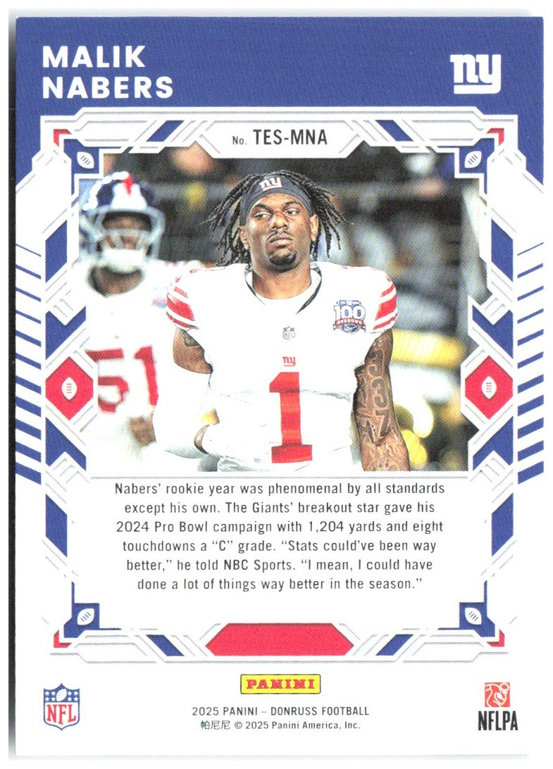 Malik Nabers Donruss - The Elite Series TES-MNA 2025 New York Giants