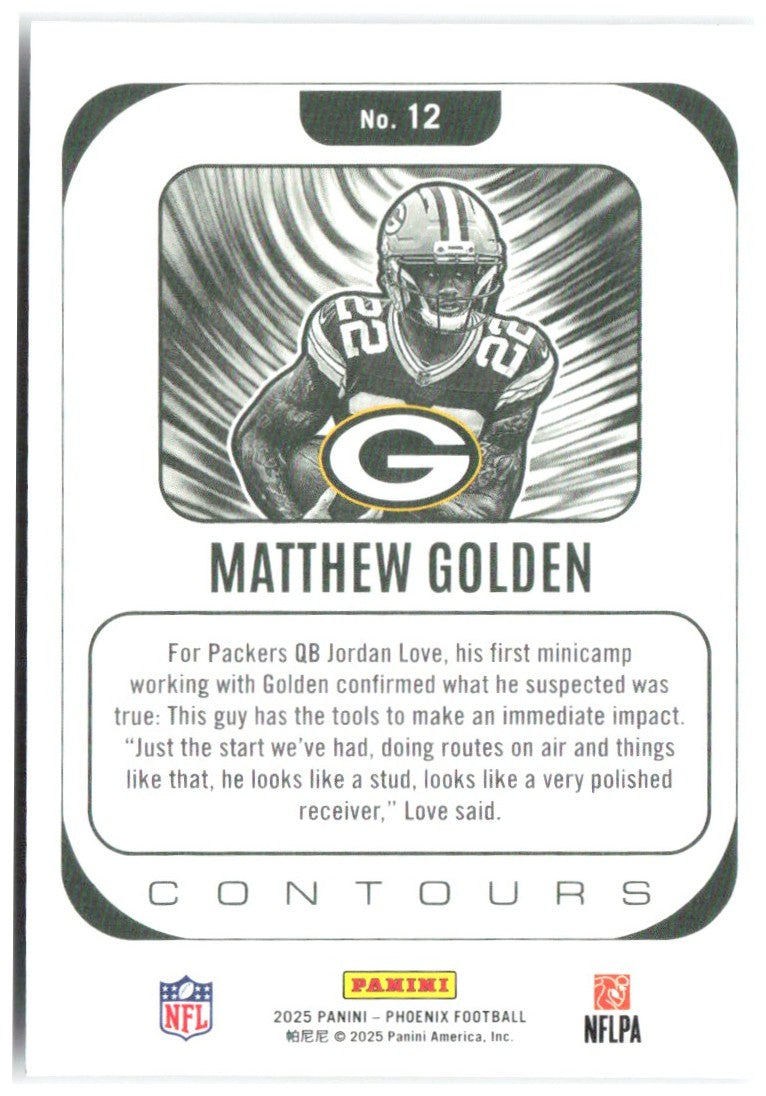 Matthew Golden Panini Phoenix - Contours 12 2025 Green Bay Packers