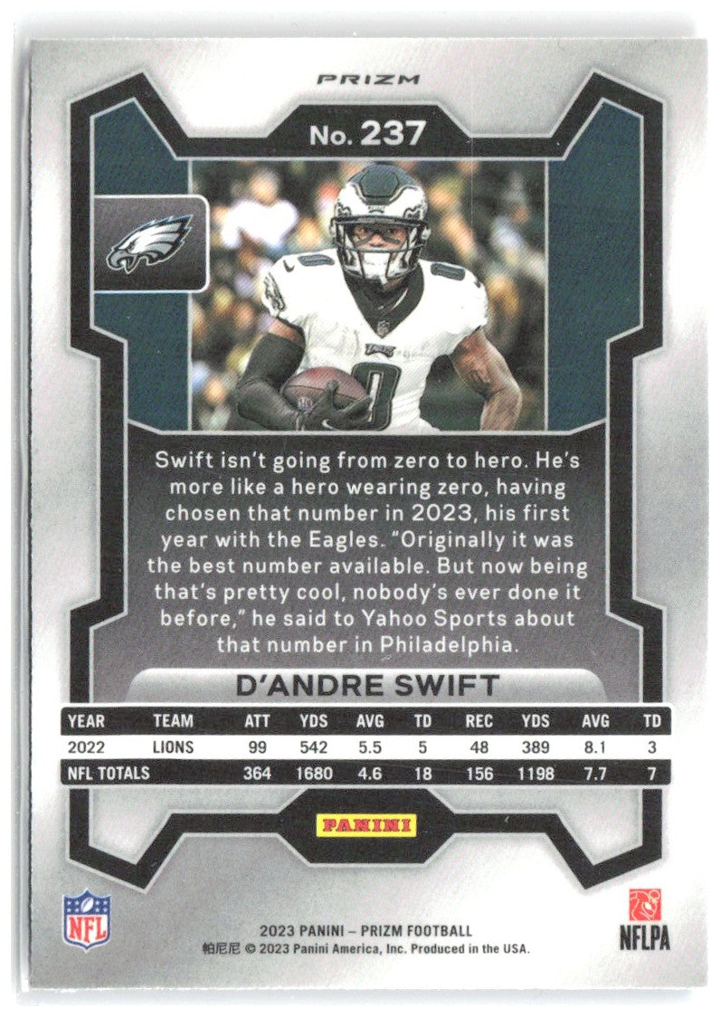D'Andre Swift Panini Prizm - Red White and Blue 237 2023 Philadelphia Eagles