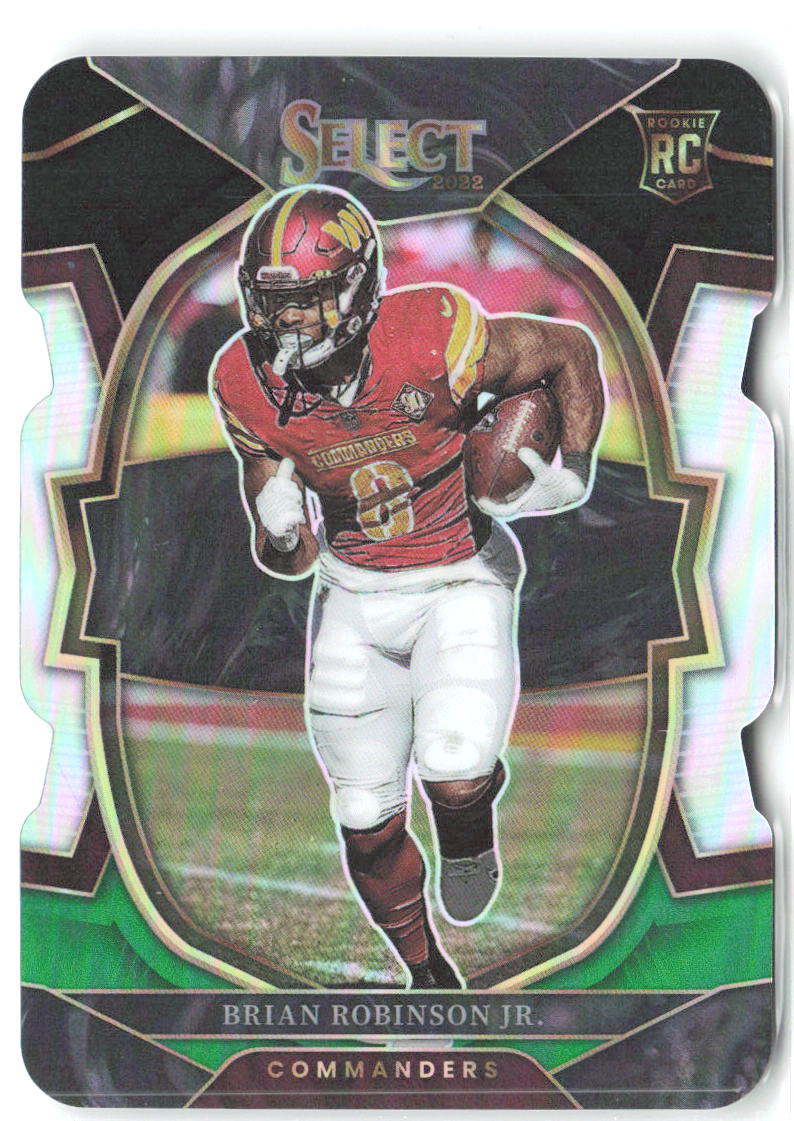 Brian Robinson Jr. Select - Black and Green Prizm Die Cut 78 2022 Commanders