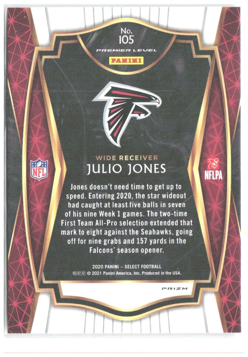 Julio Jones Panini Select - Silver Prizm 105 2020 Atlanta Falcons