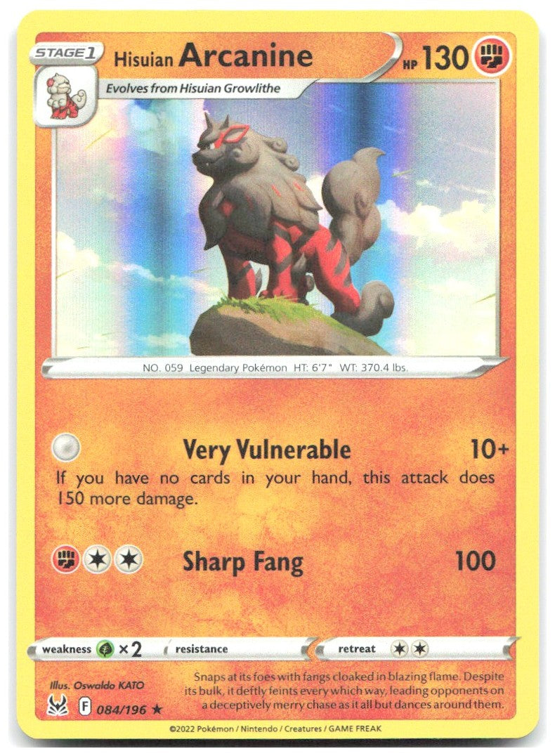 Hisuian Arcanine Holo Rare SWSH11 Lost Origin 084/196 NM Oswaldo KATO