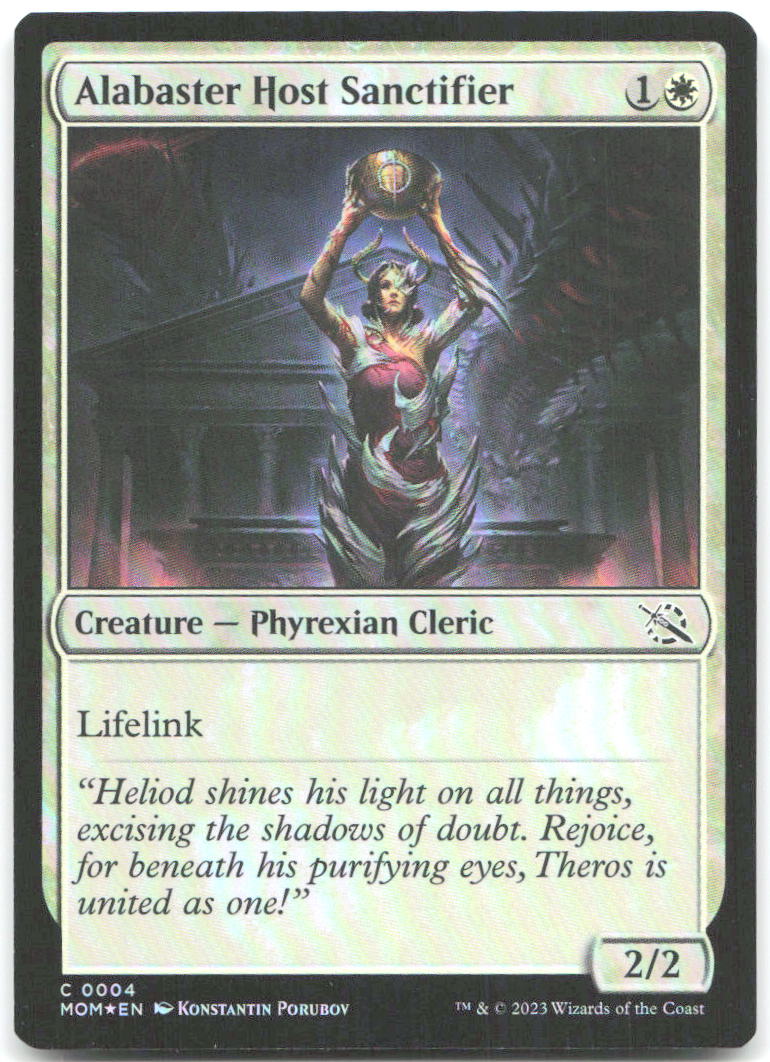 Alabaster Host Sanctifier Foil C March of the Machine 4 NM Konstantin Porubov