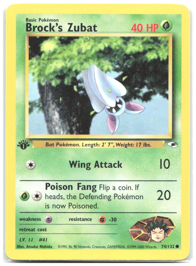 Brock's Zubat 74 1st Edition Common Gym Heroes 074/132 NM Atsuko Nishida