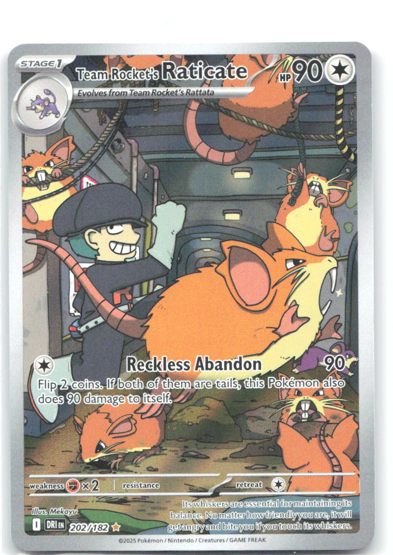 Team Rocket's Raticate Illustration Rare SV10 Destined Rivals 202/182 NM takuyoa