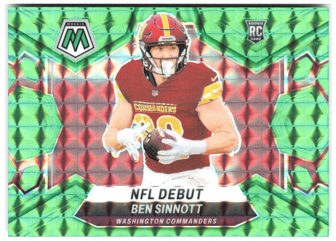 Ben Sinnott Panini Mosaic - Mosaic Green 287 2024 Washington Commanders