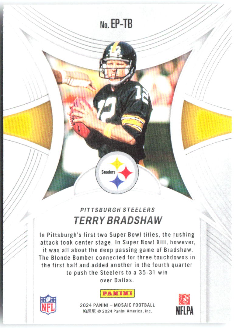 Terry Bradshaw Panini Mosaic - Epic Performers EP-TB 2024 Pittsburgh Steelers