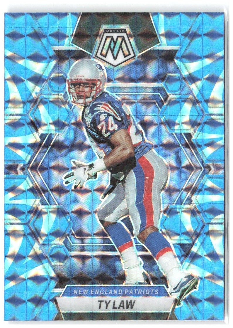 Ty Law Panini Mosaic - Reactive Blue Mosaic 167 2023 New England Patriots