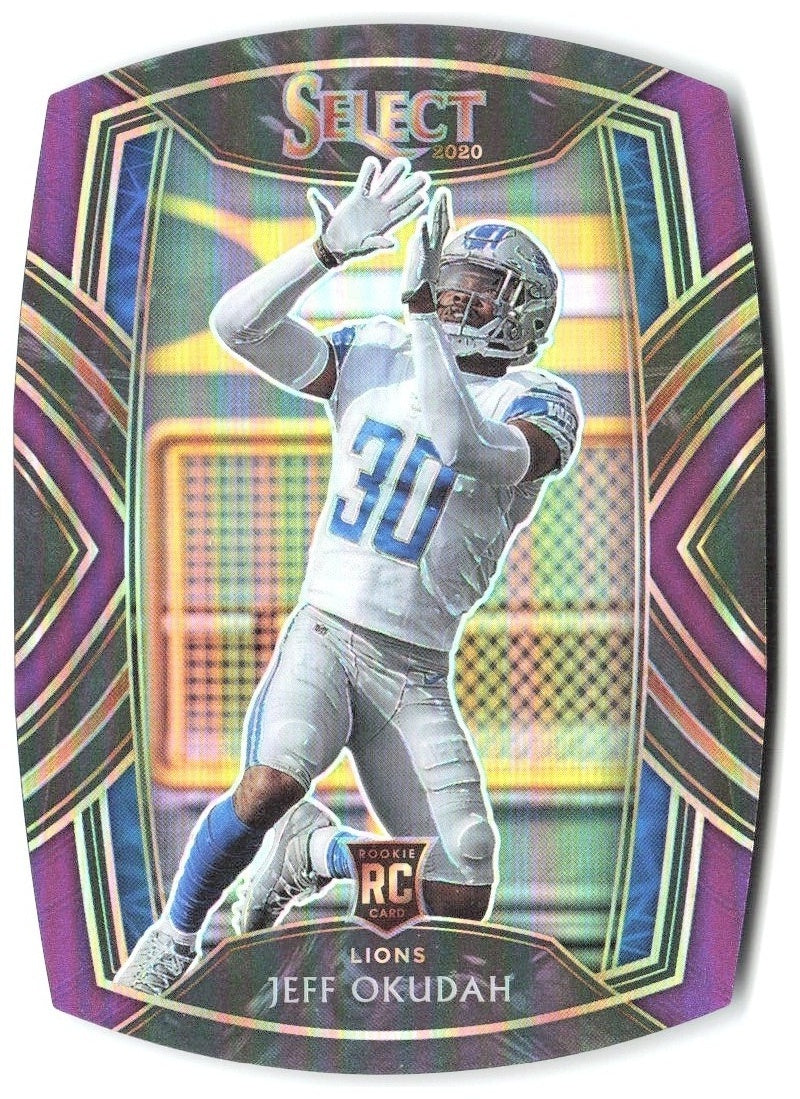 Jeff Okudah Panini Select - Purple Prizm Die Cut 286 2020 Detroit Lions