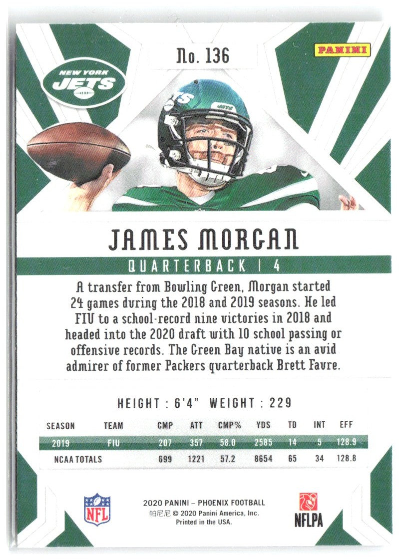 James Morgan Panini Phoenix - Fire Burst 136 2020 New York Jets