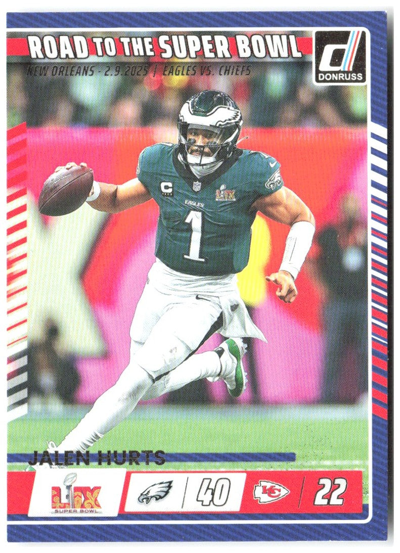 Jalen Hurts Donruss - Road to Super Bowl Championship 1 2025 Philadelphia Eagles