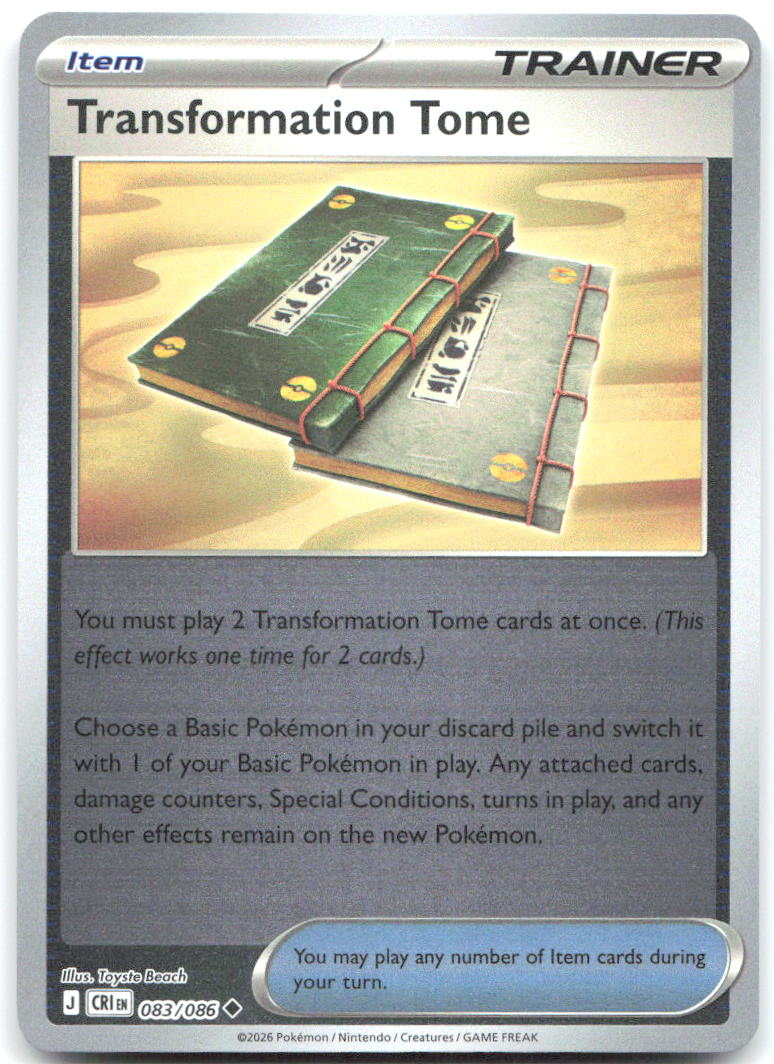 Transformation Tome Reverse Holo Uncommon ME04: Chaos Rising 083/086 NM Toyste Beach