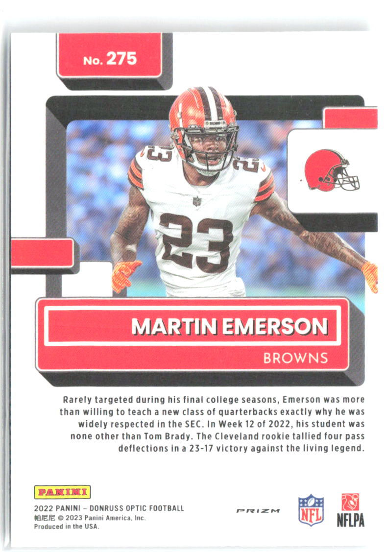 Martin Emerson Donruss Optic - Holo 275 2022 Cleveland Browns