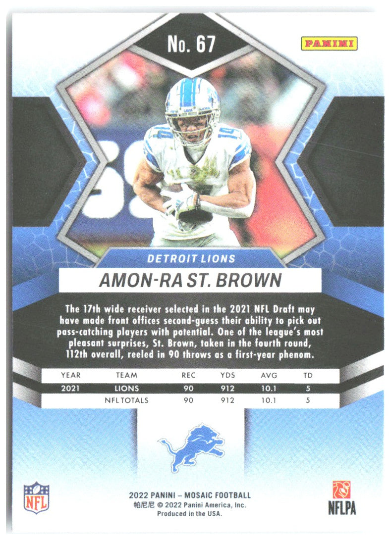 Amon-Ra St. Brown Panini Mosaic 67 2022 Detroit Lions
