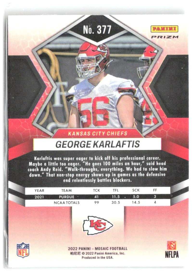 George Karlaftis Mosaic - Mosaic Reactive Orange 377 2022 Kansas City Chiefs