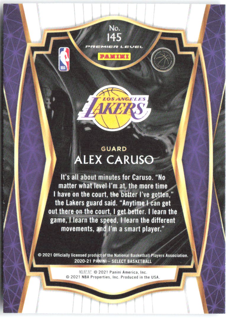 Alex Caruso Panini Select - Blue 145 2020-21 Los Angeles Lakers