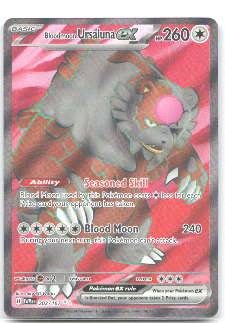 Bloodmoon Ursaluna ex Ultra Rare Twilight Masquerade 202/167 NM oky CG Works
