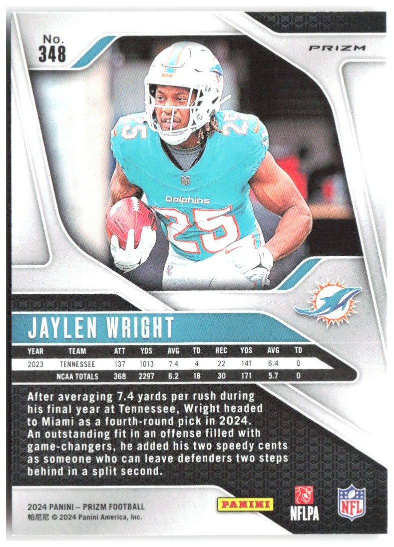 Jaylen Wright Panini Prizm - Disco 348 2024 Miami Dolphins