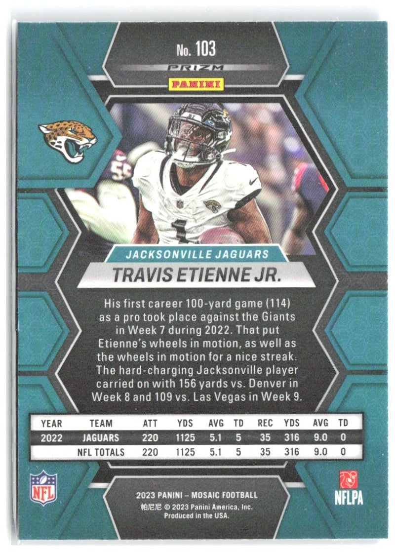 Travis Etienne Jr. Mosaic - Reactive Blue Mosaic 103 2023 Jacksonville Jaguars