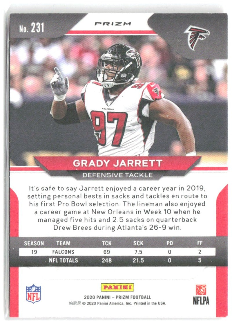 Grady Jarrett Panini Prizm - Prizm Lazer 231 2020 Atlanta Falcons