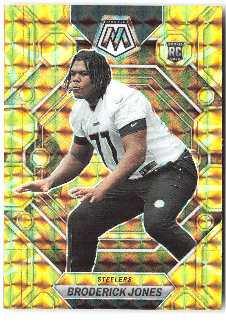 Broderick Jones Panini Reactive Yellow Mosaic 288 2023 Pittsburgh Steelers