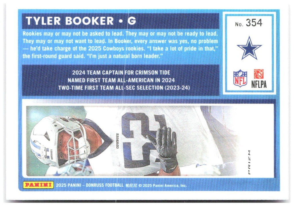 Tyler Booker Donruss - Optic Rated Rookies Preview Pink 354 2025 Dallas Cowboys