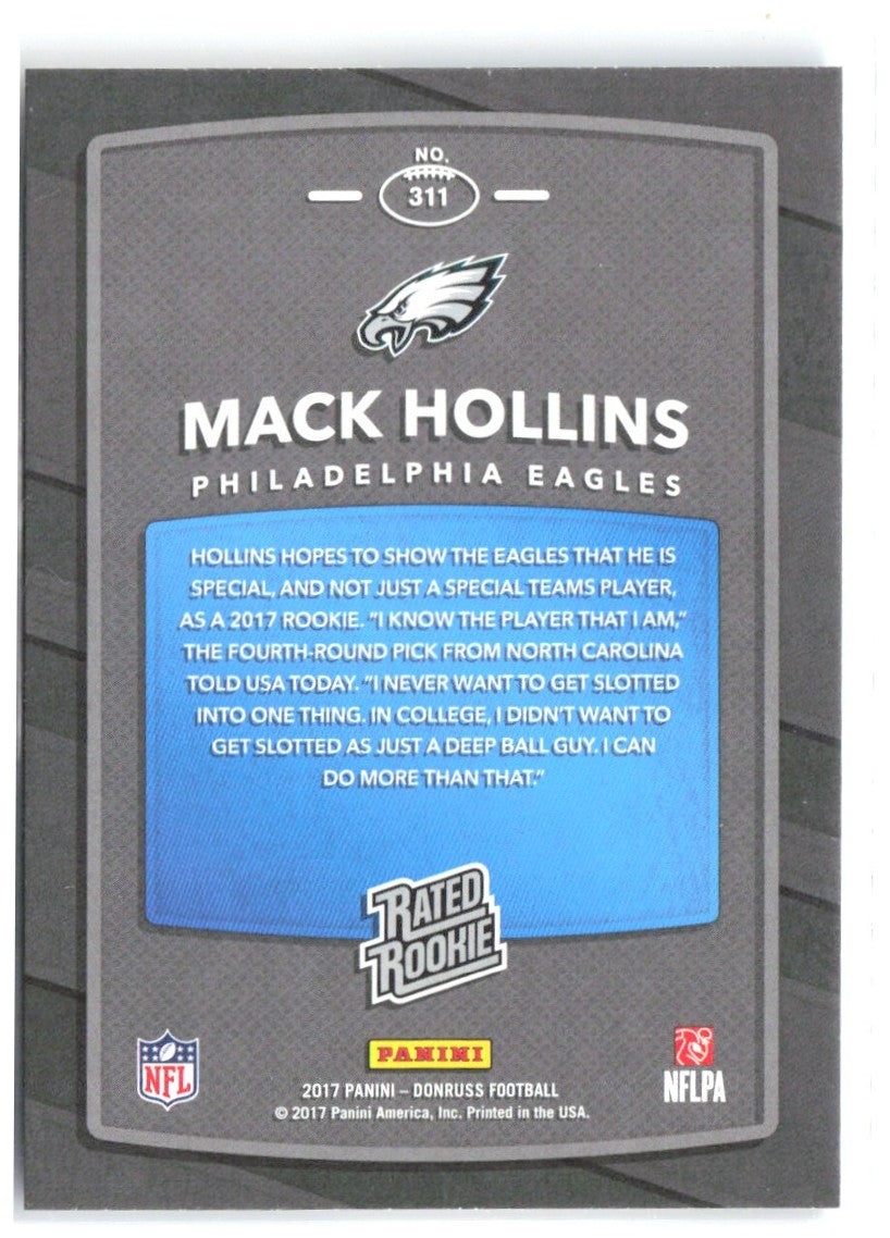 Mack Hollins Donruss 311 2017 Philadelphia Eagles RC