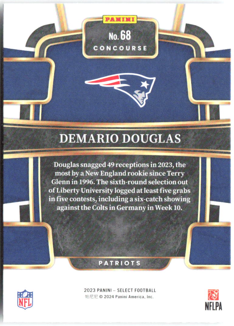 Demario Douglas Panini Select 68 2023 New England Patriots RC