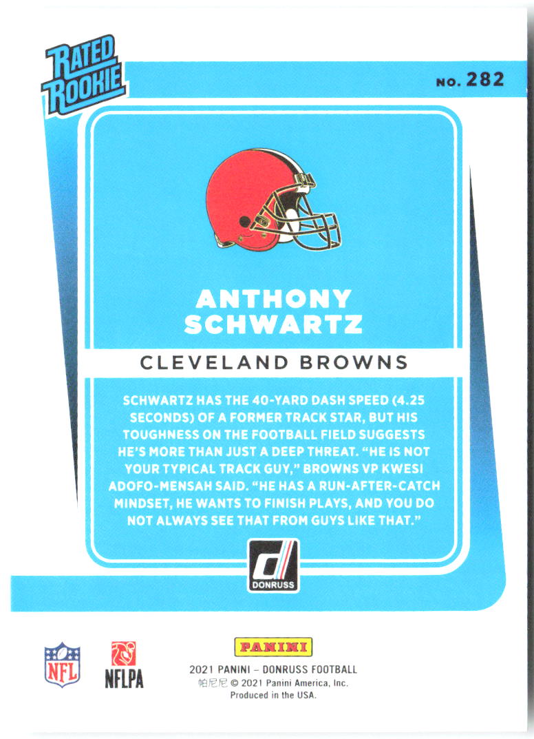 Anthony Schwartz Donruss 282 2021 Cleveland Browns RC