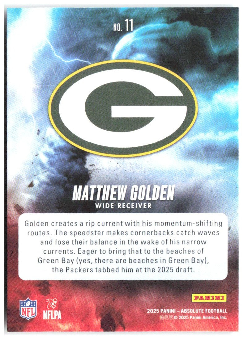 Matthew Golden Panini Absolute - By Storm 11 2025 Green Bay Packers