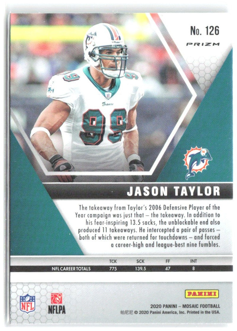 Jason Taylor Panini Mosaic - Prizm 126 2020 Miami Dolphins