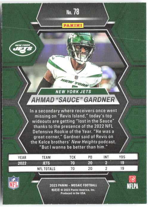 Ahmad "Sauce" Gardner Panini Mosaic 78 2023 New York Jets
