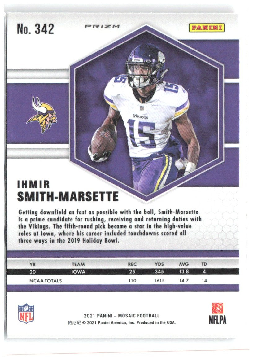 Ihmir Smith-Marsette Panini Mosaic - Prizm Camo Pink 342 2021 Minnesota Vikings