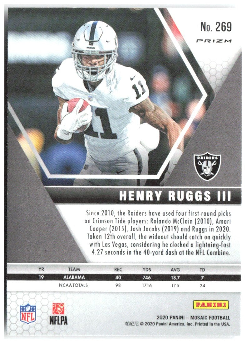 Henry Ruggs III Panini Mosaic - Prizm 269 2020 Las Vegas Raiders