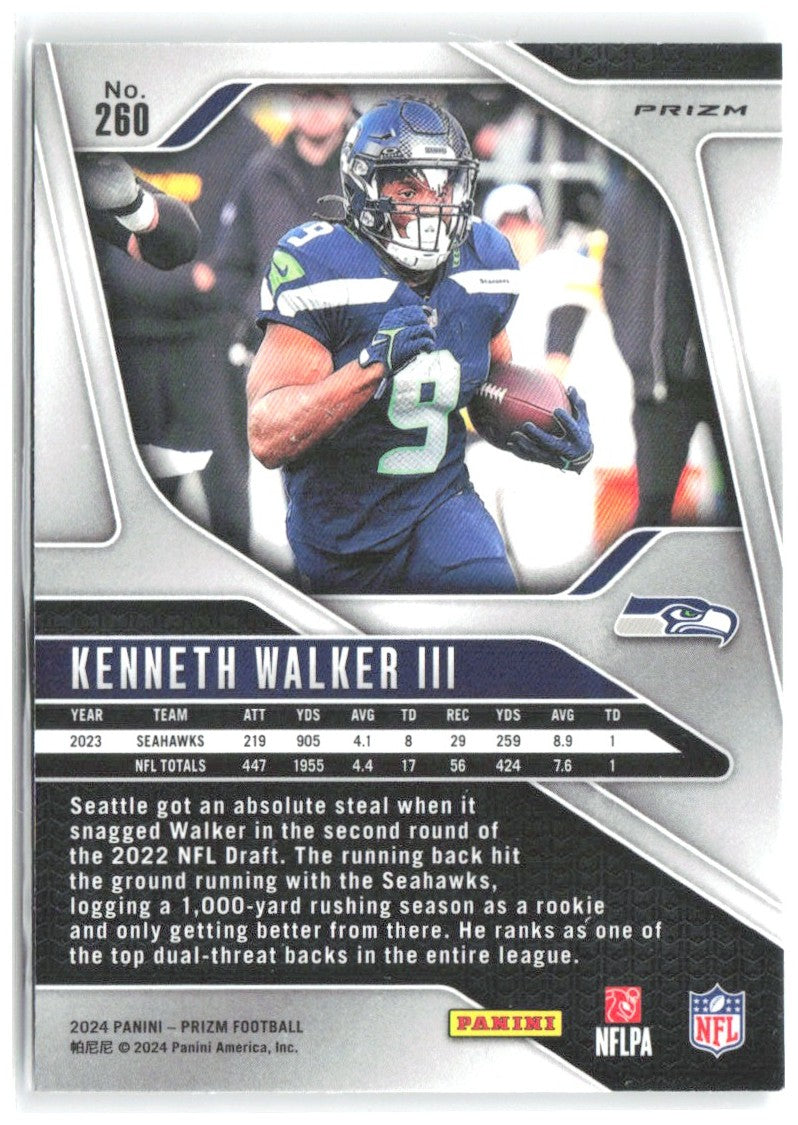 Kenneth Walker III Panini Prizm - Silver 260 2024 Seattle Seahawks