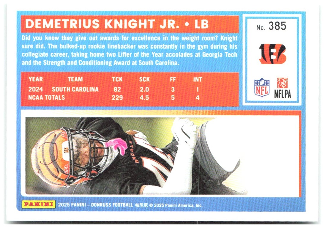 Demetrius Knight Jr. Donruss - Press Proofs Green 385 2025 Cincinnati Bengals
