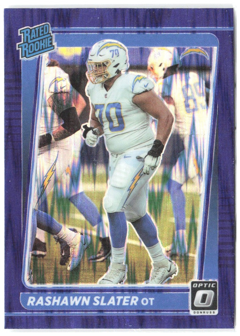Rashawn Slater Donruss Optic - Purple Shock 263 2021 Los Angeles Chargers