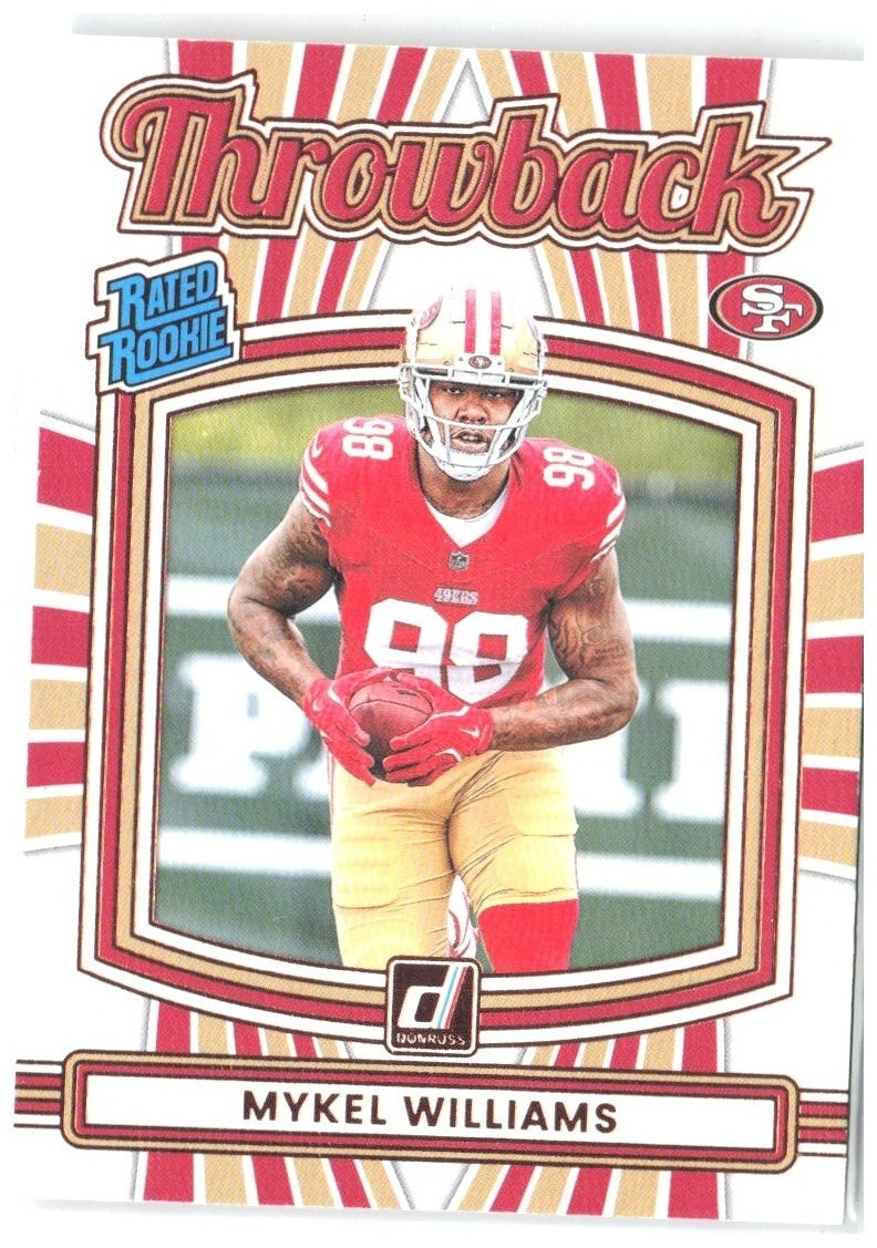 Mykel Williams Donruss - Rated Rookies Throwback 20 2025 San Francisco 49ers