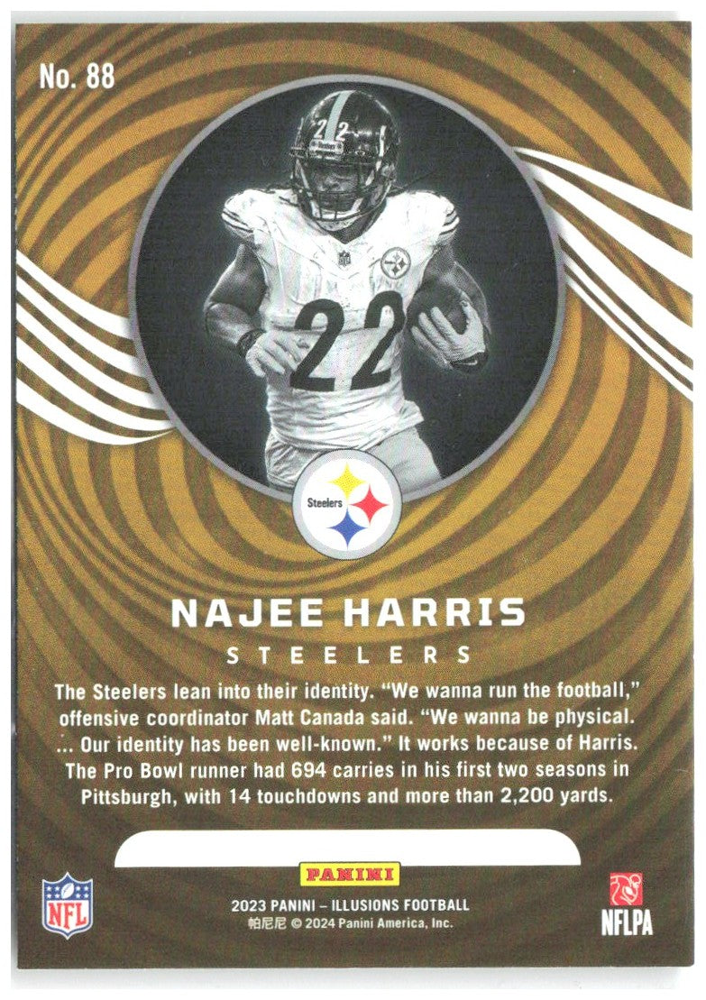 Najee Harris Panini Illusions Dots Trophy Collection 88 2023 Pittsburgh Steelers