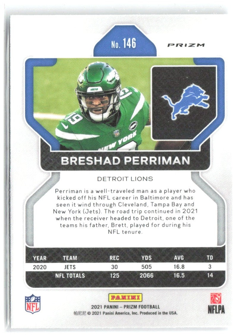 Breshad Perriman Panini Prizm - Silver 146 2021 Detroit Lions
