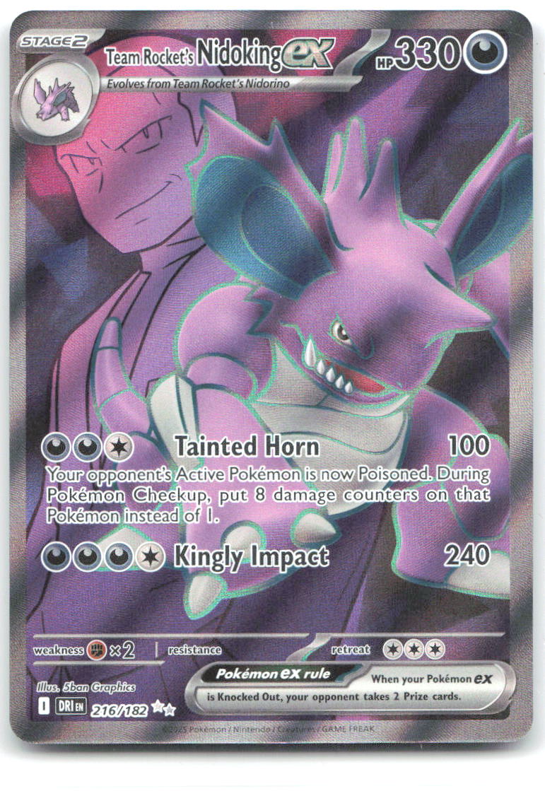 Team Rocket's Nidoking ex Holo Ultra Rare SV10: Destined Rivals 216/182 NM