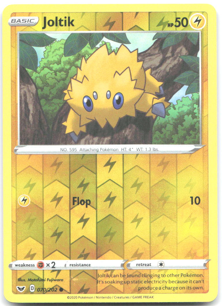 Joltik Reverse Holo Common SWSH01 Sword & Shield Base Set 070/202 NM