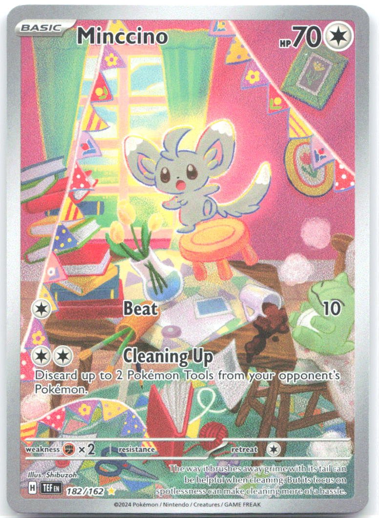Minccino Holo Illustration Rare SV05: Temporal Forces 182/162 NM Shibuzoh