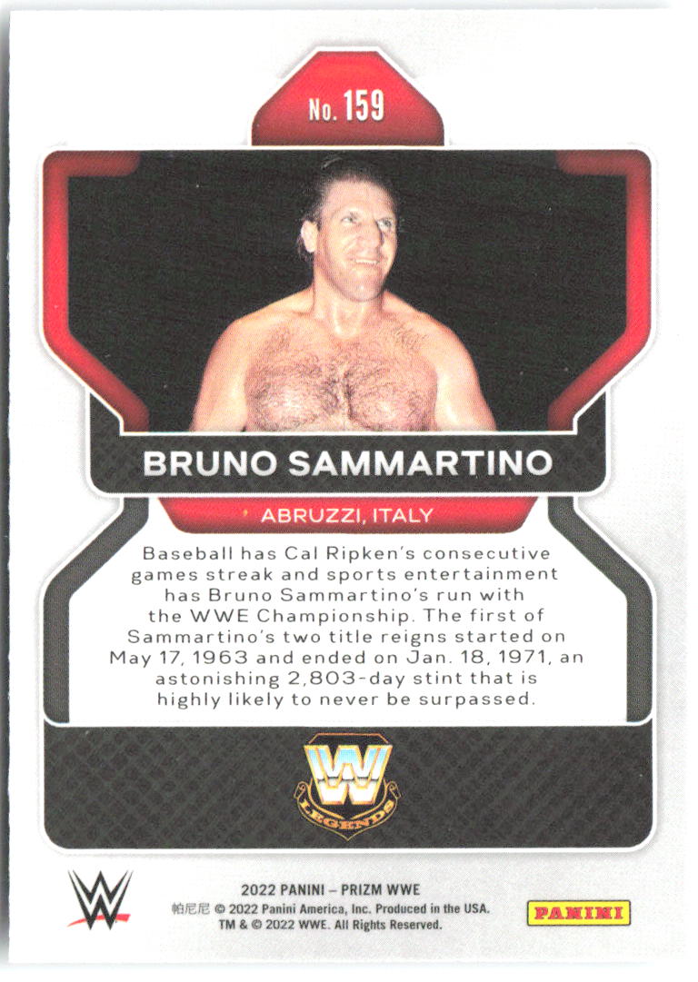 Bruno Sammartino Panini Prizm WWE 159 2022