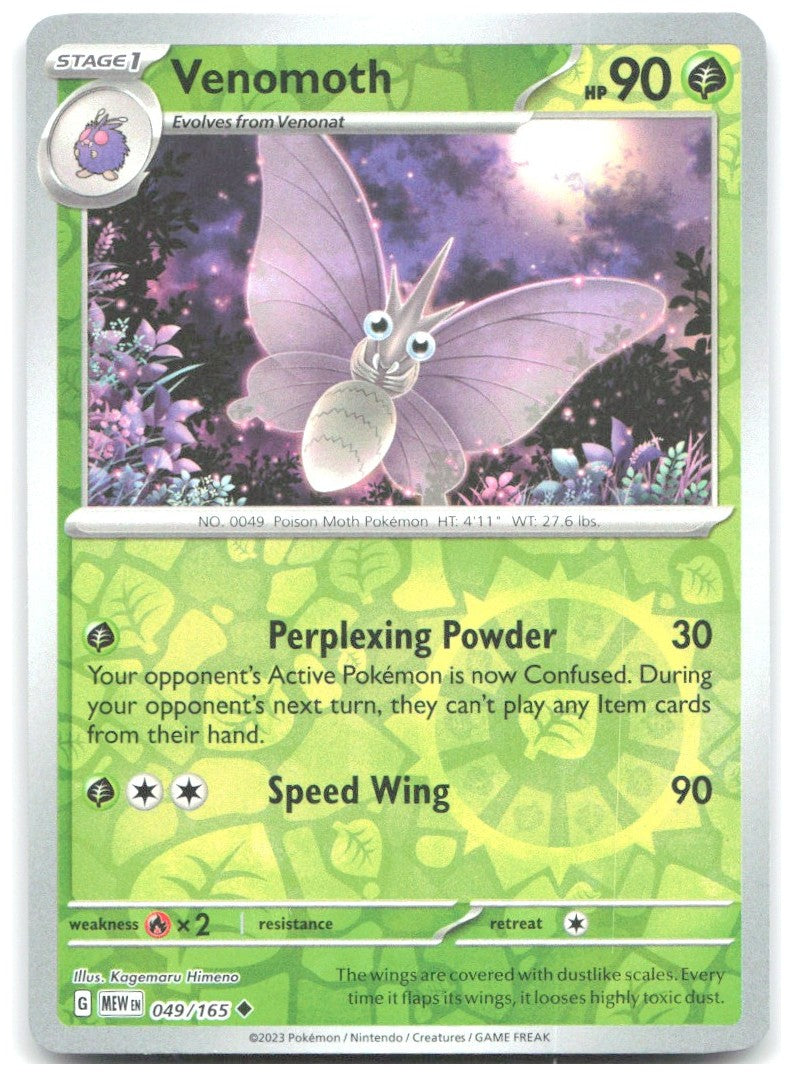 Venomoth Reverse Holo SV Scarlet & Violet 151 049/165 NM Kogemaru Himeno