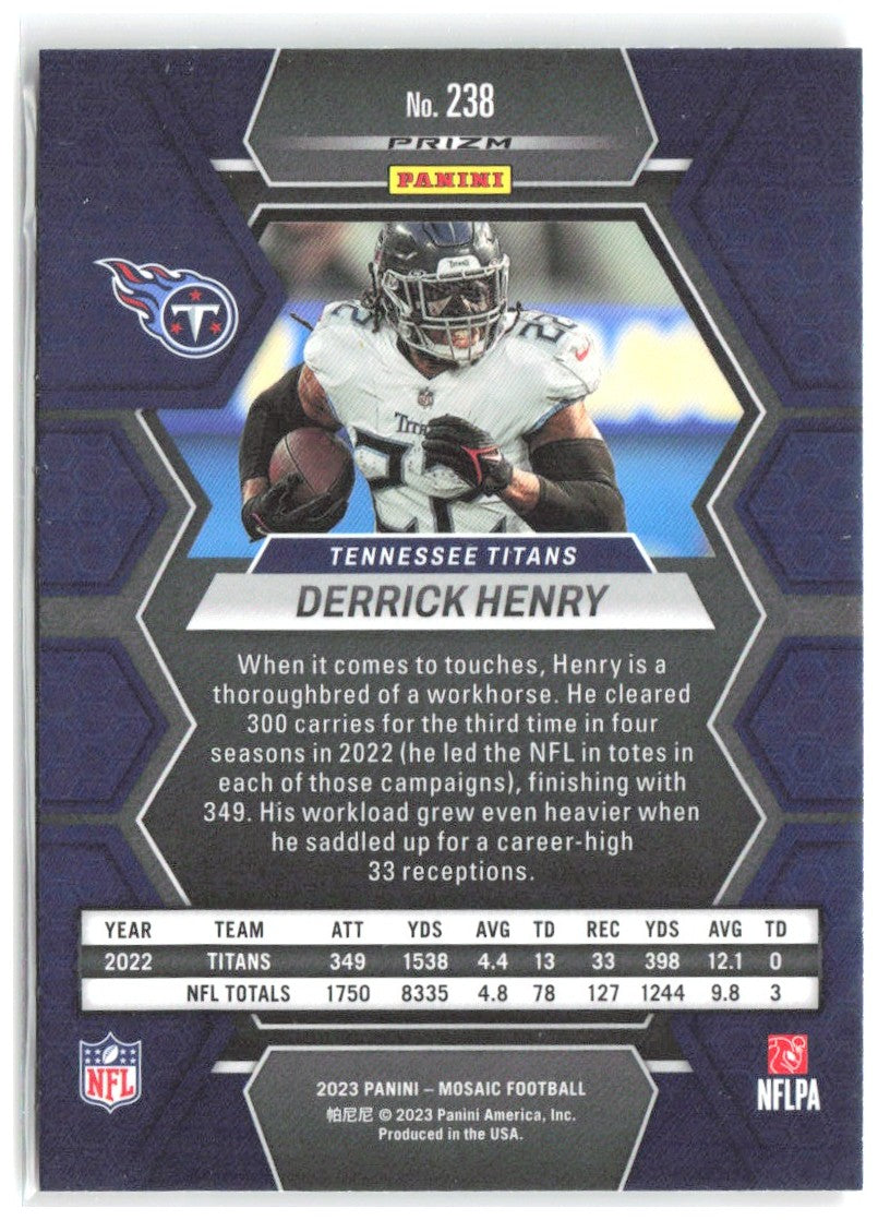 Derrick Henry Panini Mosaic - Red Mosaic 238 2023 Tennessee Titans