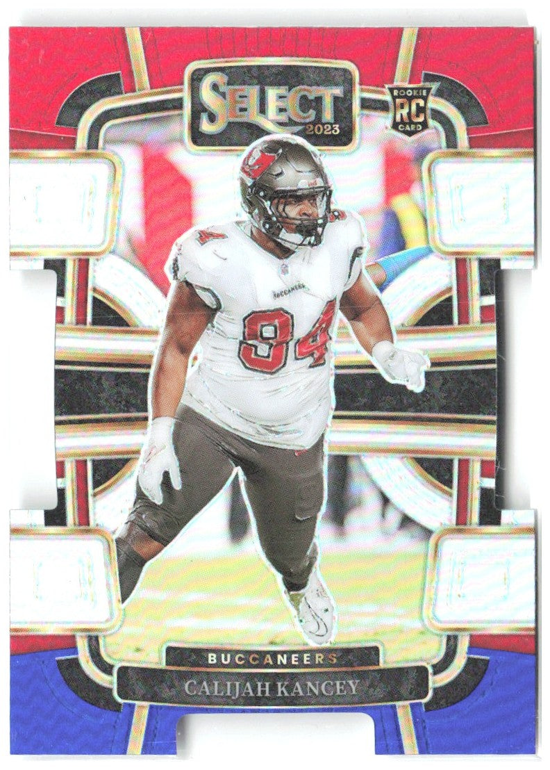 Calijah Kancey Select Red and Blue Prizms Die Cuts 93 2023 Tampa Bay Buccaneers