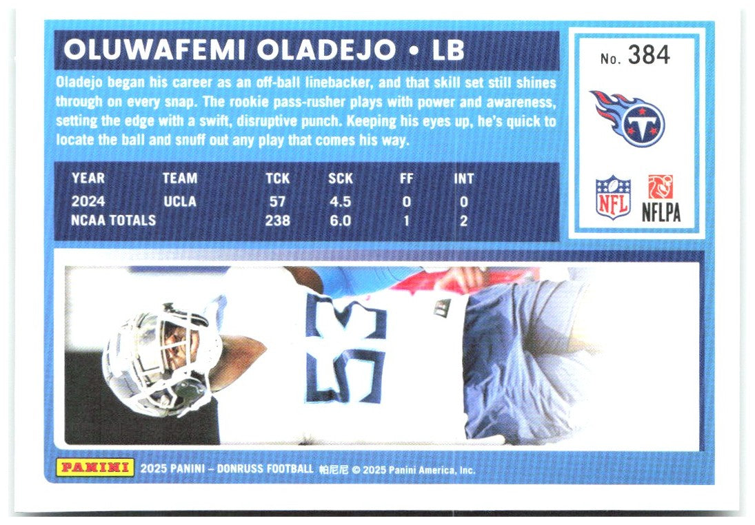 Oluwafemi Oladejo Donruss - Press Proofs Green 384 2025 Tennessee Titans